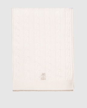 Brunello Cucinelli Дитячий білий шарф з кашеміру B12M16569B