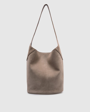 Brunello Cucinelli Бежева замшева сумка-тоут з ланцюжком моніль MBSUD2751P