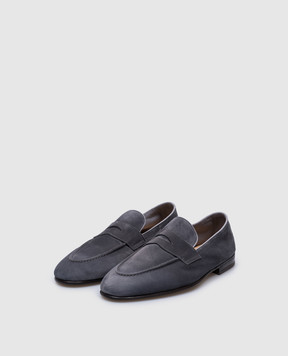 Brunello Cucinelli Серые замшевые лоферы Penny MZUCAHG730