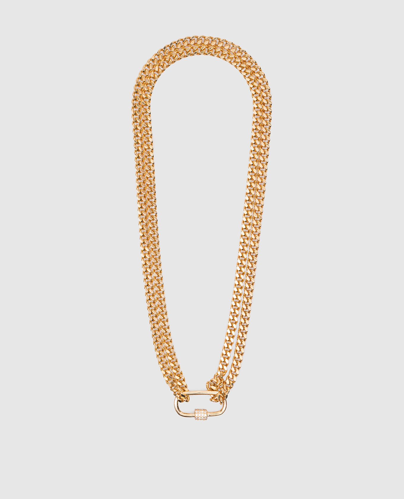 

Золотое колье CHAIN MARINER с подвеской с кристаллами., Золотистый, Колье