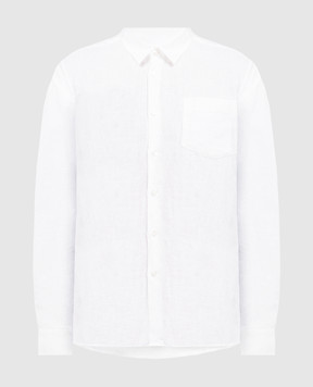 Vilebrequin Біла сорочка з льону з вишивкою логотипа CRSU3U00