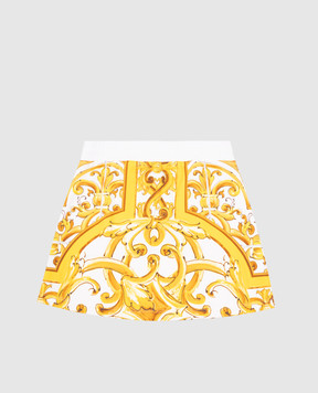 Dolce&Gabbana Детская белая юбка в принте Майолика L5JIA4II7DJ812+