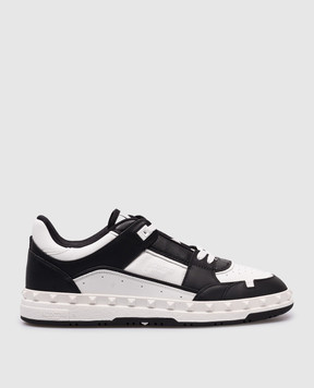 Valentino Білі шкіряні кросівки з фактурним логотипом 5Y2S0H43RDG
