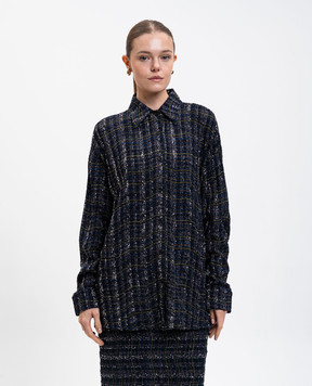 Missoni Синяя блуза с пайетками и люрексом DS25WJ0WBC005W
