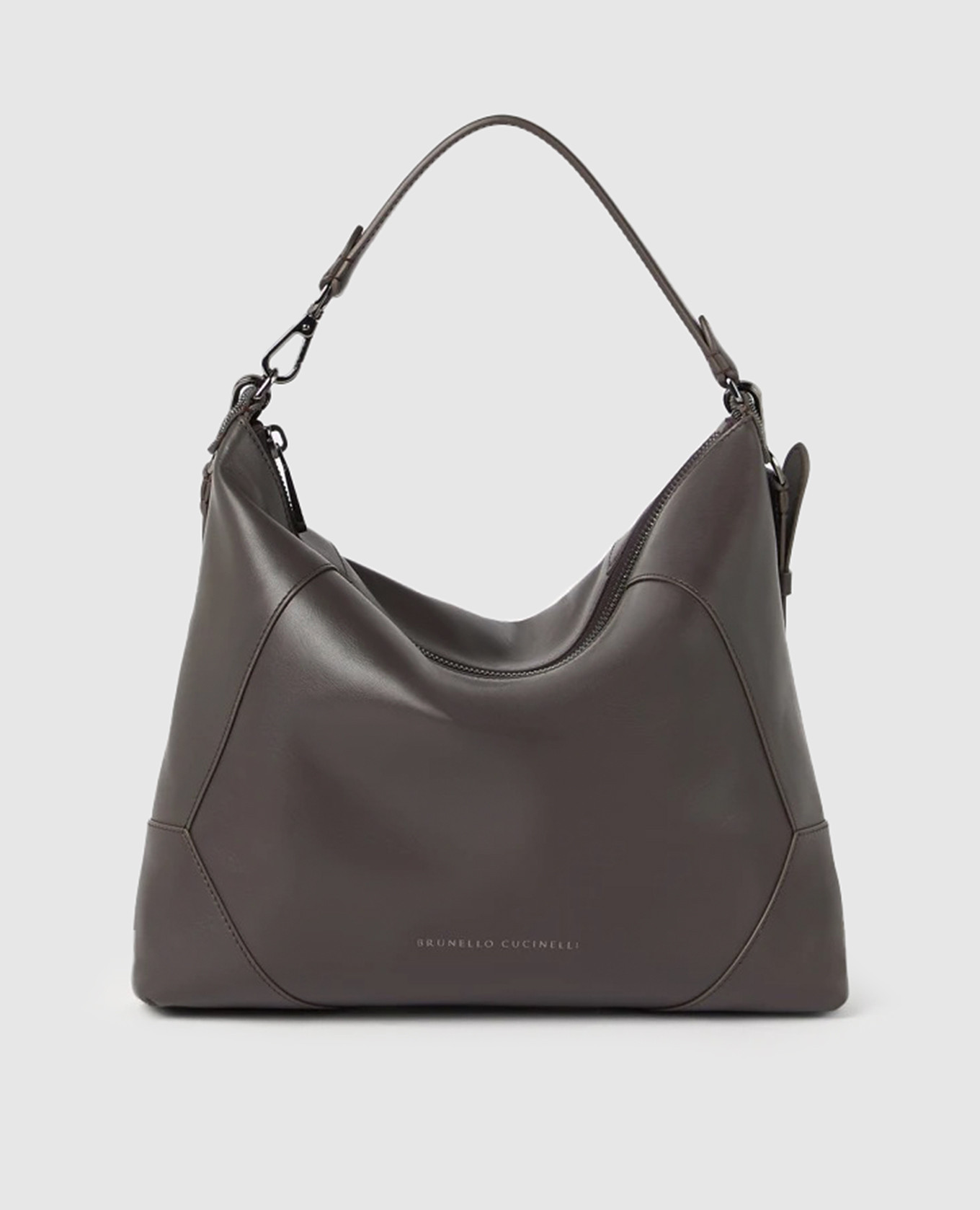 

Коричневая кожаная сумка BC Duo с логотипом, Коричневый, Сумки через плечо