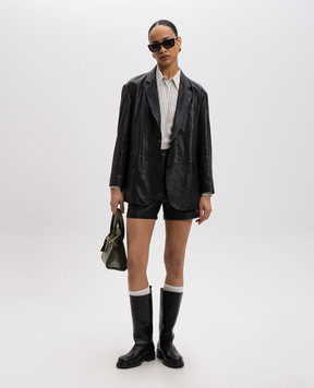 Max Mara Weekend Черные кожаные шорты VIRGOLA VIRGOLA