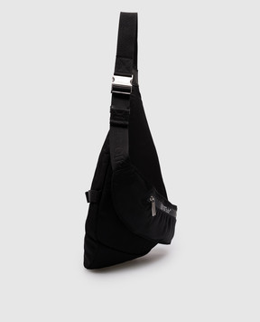 Off-White Черная сумка слинг с вышивкой логотипа OMNQ093F24FAB001
