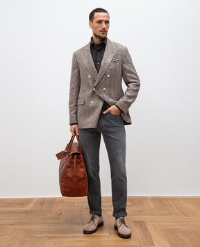 Brunello Cucinelli Сірі джинси з патчем логотипа M240PD3210