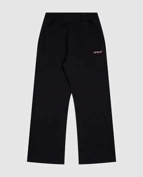 Off-White Детские черные спортивные брюки с принтом логотипа OGCH00AF24FLE001