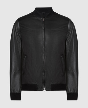 Enrico Mandelli Чорна шкіряна куртка A8T9107201