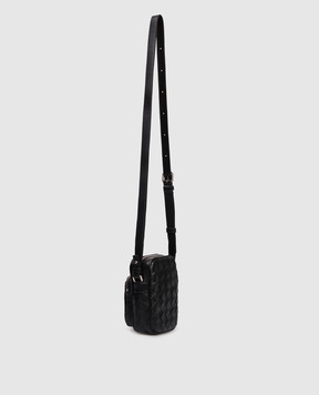 Bottega Veneta Чорна шкіряна сумка з плетінням 843839V2HL1