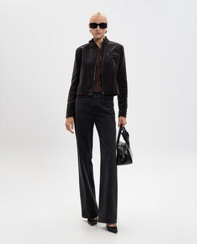 Magda Butrym Коричнева оксамитова куртка JACKET02132725