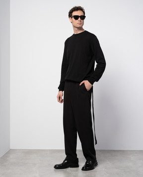Ann Demeulemeester Черный джемпер Geerten с шелком 2401MKN35KN033