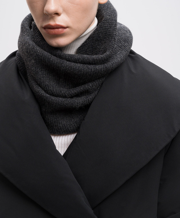Lou Lou Studio Серый снуд из кашемира с вышивкой логотипа эмблемы SABOL изображение 2