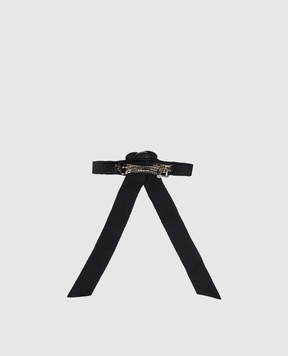 LELET NY Черная булавка Jenna rosette grosgrain petite в виде банта с цветком LELRES231689BB