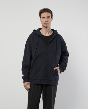Valentino Синяя спортивная куртка в узоре Toile Iconographe 5V3MF27K9VU