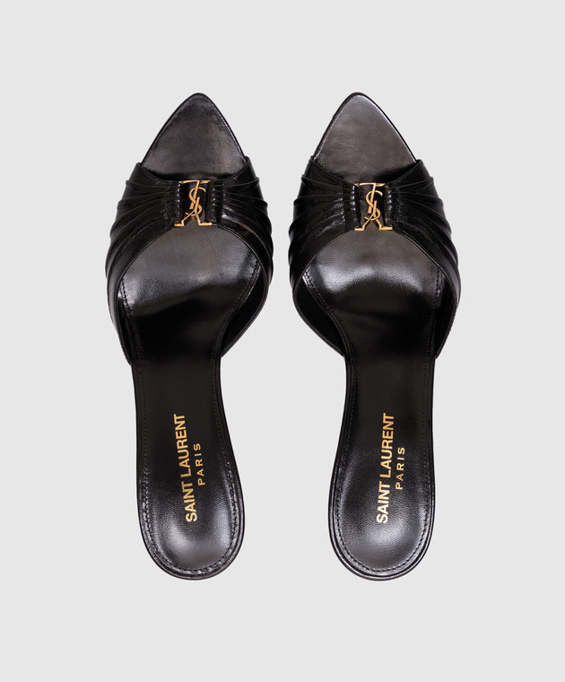 Saint Laurent Черные кожаные мюли Вabylone 799606AAC4K изображение 4