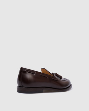 Brunello Cucinelli Коричневые кожаные лоферы с кистями MZUVRNU713
