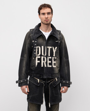 Off-White Серая джинсовая куртка DUTY FREE со съемными рукавами OMYQ00DZ25DEN001