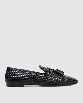 Giuseppe Zanotti Чорні шкіряні плетені лофери Amanda E560005001