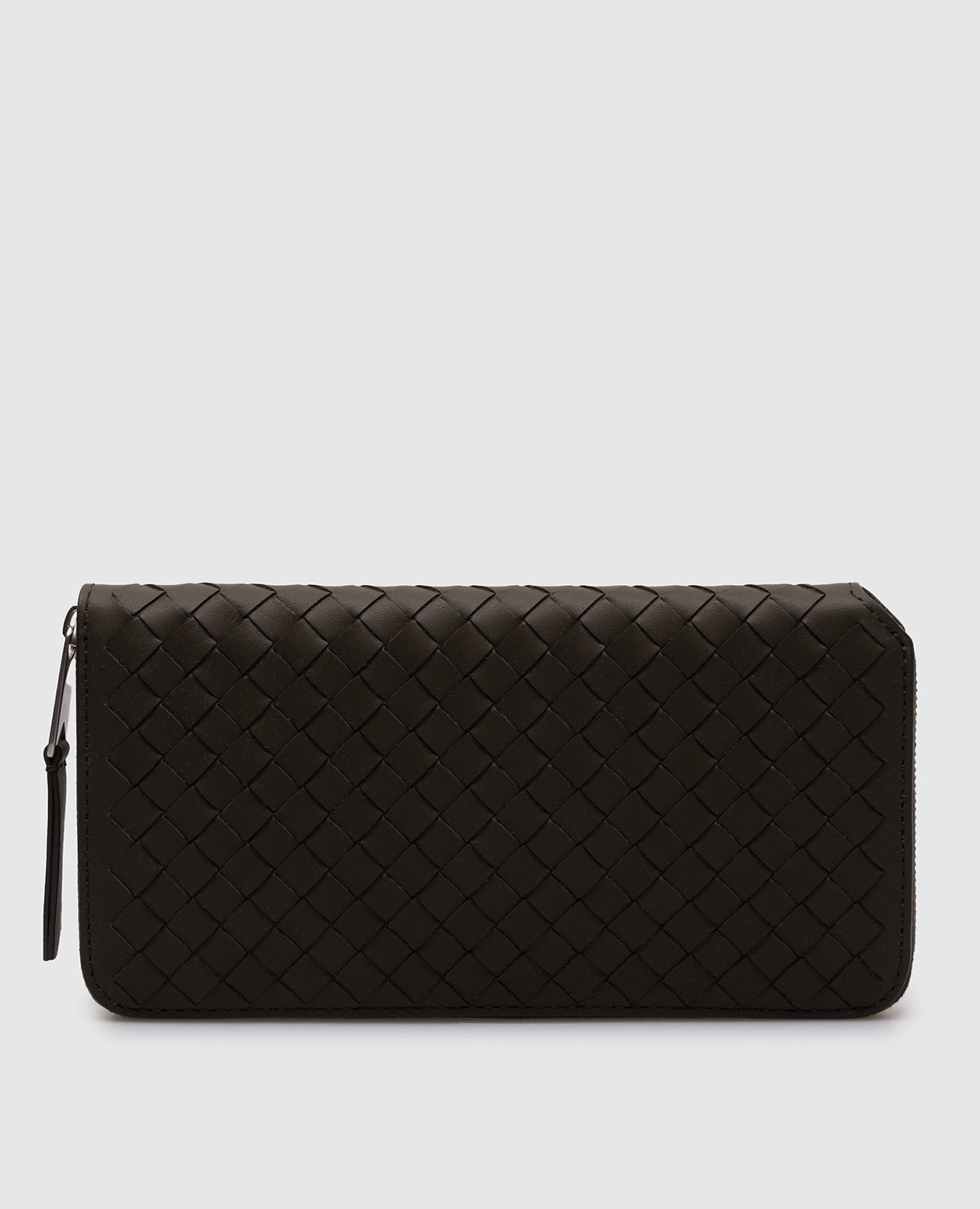 

Кожаный кошелек цвета хаки с плетением Intrecciato, Кошельки