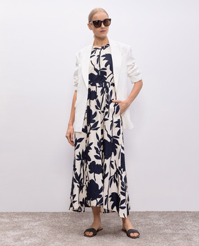 Brunello Cucinelli Бежевое платье в цветочный принт ML942A5168