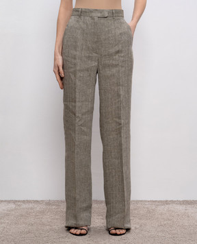 Max Mara Бежевые штаны SATIRA из льна SATIRA