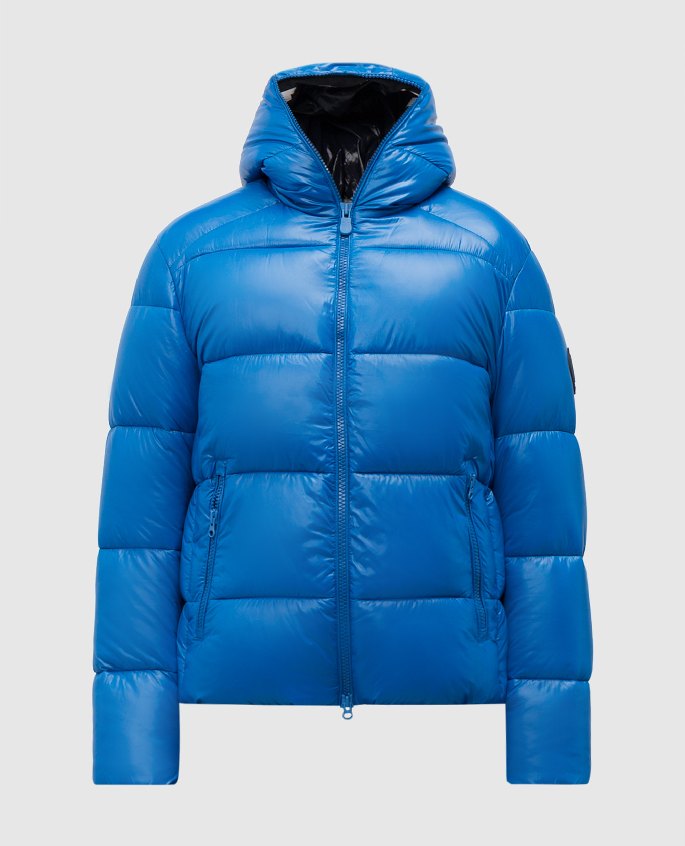 

Синяя стеганная куртка с нашивкой логотипа, Синий, Куртки