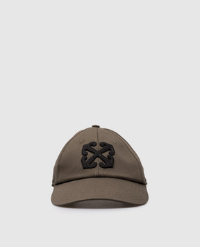 Off-White Кепка кольору хакі з нашивкою логотипа Arrow OMLB069F24FAB006