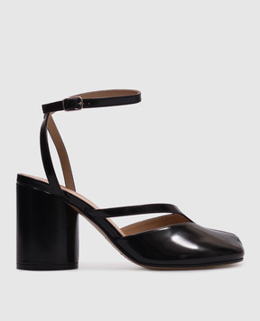 Maison Margiela Черные кожаные глянцевые слингбеки Таbi S58WP0280P8193
