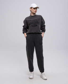 Alexander Wang Серый утепленный свитшот с принтом логотипа 4CC2251539