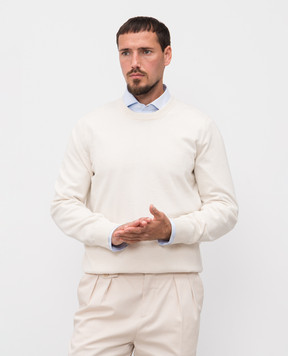 Brunello Cucinelli Бежевий джемпер з кашеміру M2200100
