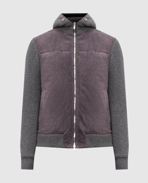 Brunello Cucinelli Серая комбинированная куртка MPCLF2053