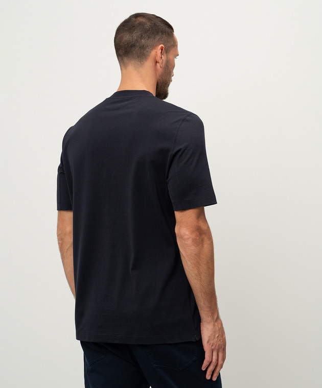 Brunello Cucinelli Синяя футболка с принтом Eternal Balance M0B138413 изображение 4