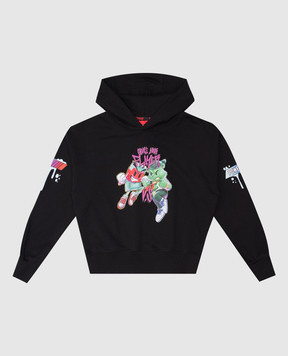 Sprayground Детское черное худи Characters Fight SPY1279EBLK