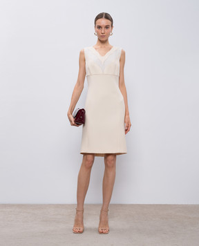 Christian Dior Бежева сукня-футляр з вовни та шовку 6E21678A1166