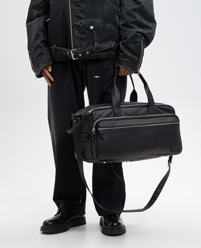 Maison Margiela MM6 Чорна шкіряна дорожня сумка SB6WI0006P8326