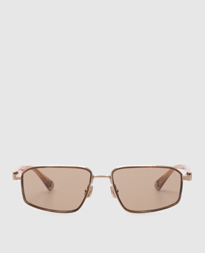 Brunello Cucinelli Коричневые солнцезащитные очки Jarama MOCPATTS09