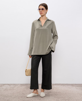 Max Mara Брюки LORIA из шерсти цвета хаки FLORIA