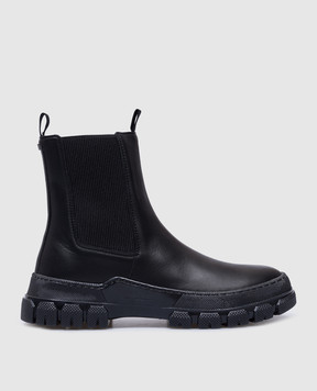 Max Mara Weekend Черные кожаные челси ELLISSE с логотипом ELLISSE