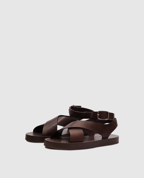 Loro Piana Коричневые кожаные сандалии FAO1816