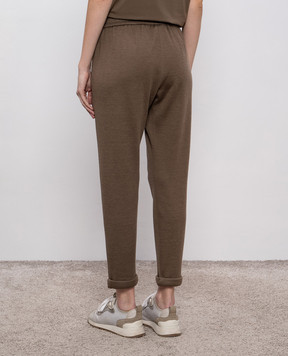 Brunello Cucinelli Коричневые спортивные брюки с цепочкой мониль MD828SB899