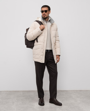 Brunello Cucinelli Бежевая футболка с принтом логотип логотип M0B138440