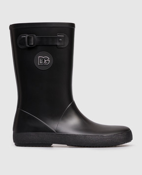 Dolce&Gabbana Дитячі чорні гумові чоботи з логотипом DD0323AA6152234