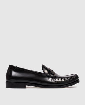 Saint Laurent Чорні шкіряні глянцеві лофери 670231AAA7R