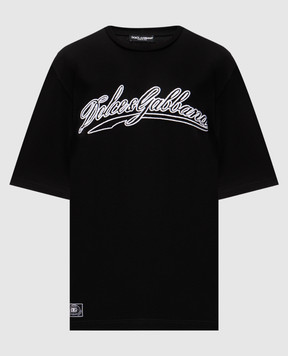 Dolce&Gabbana Черная футболка с логотипом G8PN9ZG7PIX