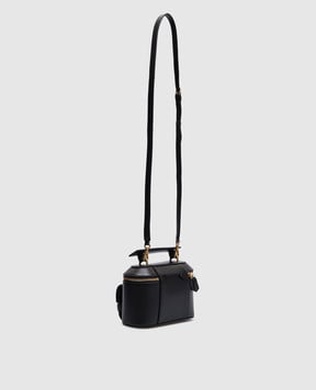 Balmain Черная кожаная сумка с монограммой логотипа EN1BH952LSLX