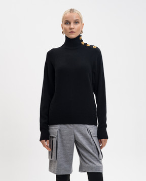 Balmain Чорний светр з кашеміру та вовни FF0KF100KI87