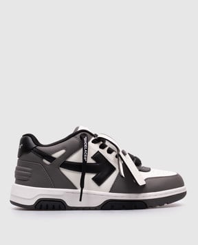 Off-White Сірі шкіряні кросівки Out OF Office OWIA259C99LEA012