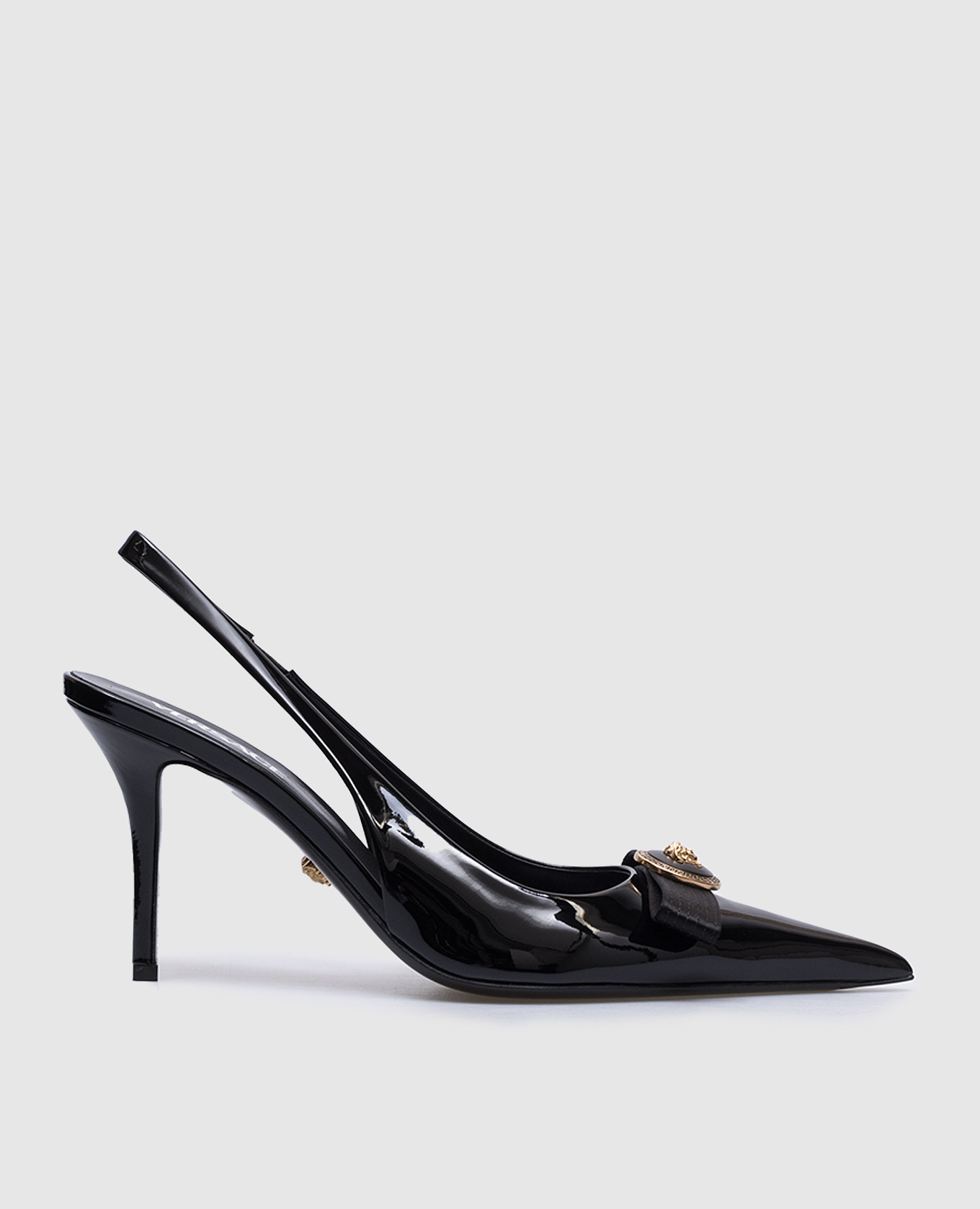 

Черные кожаные лакированные слингбеки Gianni Ribbon, Черный, Босоножки